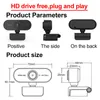 Webcam Mini Camera Full HD 1080p liten USB Web Cam med mikrofon webcast Meeting Network Po Video Call Home Desktop WebCamera6677533