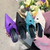 Chinelos 2021 Moda Slik's Mules Woman Apointed Toe Borboleta Nó Raso Lady Flats deslizamento em sandálias mulheres estilo coreano casual slides
