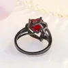 Red Purple Cubic Zircon Heart Ring Band Finger Diamond Women Fedi nuziali di fidanzamento Gioielli di moda Regalo Will e Sandy