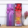 Roses de savon artificielles avec petits ours en peluche mignons, boîte délicate de cinq fleurs immortelles ou trois fleurs et ours RRD12925