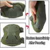 Paintball táctico Protección de combate Rodillas Codos Almohadillas Tipo X Seguridad Almohadillas ajustables Militar Airsoft Deportes de caza 4 unids / set Q0913