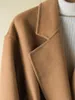 Kadın Yün Karışımları Abrigos Mujer Invierno 2022 Kadınlar Katla Uzun İnce Moda Ceketi Kemer Kadın Çift Sidalı Paltalı Palto Manteau Femmelx