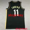 17 koszul koszykówki New Jersey Irving #11 2021 Black Gold Hafdery XS-5xl 6xl