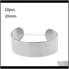 Bangle Armband Drop Delivery 2021 10st Titanium Blank Stamping Armband DIY LEATHER CUFF BANGLES SMYCKE APR9P