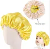 Детские мягкие обратимые боннеты двойные стороны сатин регулируемый размер сплошной ночной кепки BAPNET Baby Hat для 2-7 лет детей Y21111