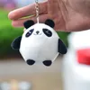 10PCS 10cm Panda Open Squint Eyes Decoration Bag Plush Mini Pendant Keychain Doll Ring Toy