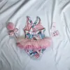 Adorable bébé filles jupe maillots de bain été Animal/fleur/oiseau motif imprimé enfant en bas âge maillot de bain enfants vêtements ensemble enfants