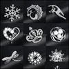 Pins, Broschen Schmuck Vintage Schneeflocke Krone Strass Blume Libelle Brosche Für Weibliche Weihnachtsgeschenk Frauen Drop Lieferung 2021 Dtpxf