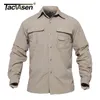 Tacvasen roupa militar masculina leve camisa do exército secagem rápida tático verão removível manga longa trabalho caça 220118