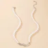 Elegante Perle Stein Flügel Engel Schlüsselbein Kette Choker Halskette für Frauen Charms Silber Farbe Hochzeit Schmuck Kragen