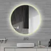 Speglar 60/70 / 80cm Badrumspegel LED upplyst runda makeup fåfänga kosmetisk ögonskyddad väggmonterad ljus anti dimma