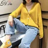 Hsa spring and Autumn Internet Celebrity Loose Outer Wear Style Versatile Knitted Cardigan Sweater Coat for Women 210716