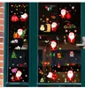 Söt Santa Claus Window Glass Stickers Casement Holiday Dekoration Julklappare Klistermärke Scene arrangemang 496