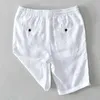 Pure Linen Shorts Men Summer Fashion Solid White Loose Holiday Man Casual Y2892 210806