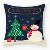 45*45cm Christmas Pillowcase Santa Claus Snowflake Printed Cushion Covers Home Pillow Cover Xmas New Year Sofa Decoration