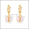 Stud Shiny Crystal Butterfly Hoop For Gold Resin Cute Animals Earrings Women Fashion Statement Jewelry Drop Delivery 2021 Kogi1