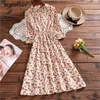 Mori Girl Sweet Corduroy Dress Korean Fashion Autumn Women Floral Printed es Female Long Sleeve Vestidos De Verano 210520