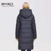 スカーフパーカーレディースD21601 211008を持つMiegofceデザイナー冬のジャケットの女性の長いファッションコートポリエステル繊維