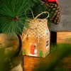 Hediye sargısı 24 adet Noel şeker çantaları ev şekil kutusu kurabiye ambalaj kutuları ağaç kolye parti dekorasyonları