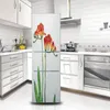 Vägg klistermärken 3d kylskåp hemkonst dörr täcker tapet klistermärke kylskåp wrap frys hud dekor kök tillbehör