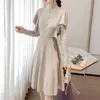 Herbst Winter Longstrick Pullover Kleid Frauen Hohe Qualität Basis Mode Schlanke Warme Damen Weihnachten Koreanische Vestidos 210514