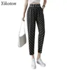 Dots Elastic Waist Women's Cropped Trousers Casual New Summer Plaid Women's pants Harajuku Fashion Sweatpants Harem pencil Pants Q0801