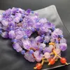 Braccialetti con ciondoli in rilievo di pietra di cristallo viola naturale irregolare Gioielli per accessori per club per feste di compleanno per ragazze da donna