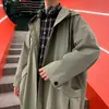 Privathinker Oversize Einfarbig Männer Mit Kapuze Windjacke Koreanische Stil Harajuku Mode Lange Männliche Mantel 21 Herbst männer Kleidung 211011