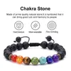 Beaded Strands ZHONGVI 8mm Lava Rock 7 Chakras Braided Rope Natural Stone Yoga Beads Bangle Essential Oil Diffuser Bracelet Fawn22
