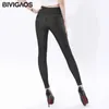 BIVIGAOS Primavera Donna Vita alta Jeans finti Leggings Slim Skinny Jeggings Pantaloni legging da allenamento ad alta elasticità per le donne 211014