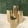 Gold plating Shining column Party Decoration base display base, cylindrical stainless steel metal arch cake stand table