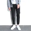 Men's Pants Spring And Autumn Casual Straight Loose Washed Nine-point Korean Version