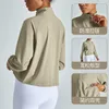 LU-326 Jacke für Yoga-Outfits, Laufen, Fitness, Kleidung, Oberteil, Damenjacke, Reißverschluss, locker, Freizeit, schnell trocknend, Sportbluse, Langarm, lässig, Fitnessstudio