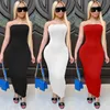 Seksi Straplez Bodycon Bayan Elbiseler Uzun Plaj Elbise Yaz Moda Rahat Kulübü Parti Kadınlar Yüksek Elastik Giyim S-5XL
