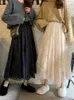 werueruyu新しい春と夏の女性のウエストガーゼレーススカート薄いaラインロング210331