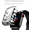 360 Full Bumper Quadro Matte Hard Case para iWatch Apple Watch 6 SE 5 4 3 2 1 Leopard Screen Protector tampa de vidro temperado