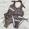 Leopard Design One Pieces Swimsuit Tiger Print Bikinis 2021 Sexy Push Up Swimwear Women Beach Bathing Suits Backless Monokini With Tags