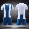 Blanco volwassen en kinderen voetbal jerseys shirts + shorts twee stukken fashion trainingspak uniform 19/20 Survementement voetball jersey sets Y1221