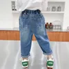 Jeans de bébé fille avec trou jeans pour filles jeans déchirés infantil style décontracté vêtements de fille en bas âge 210412