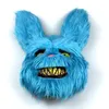 Halloween Designer White Bunny Rabbit Mask Bloody Creepy Horror Killer Masque Spaventoso Maschere per adulti Vestito