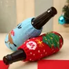 DHL Newest christmas knitted wine bottle cover party favor xmas beer wines bags santa snowman moose beers bottles covers wholesale MS23