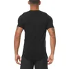 Homens Slim Fit T Camiseta Elasticidade Apertado Ginásio Roupas Bodybuilding Fitness Sportswear Manga Curta T-shirt Quick Seco T-shirt 210421