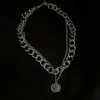 Punk Retro Portrait of Exaggerated Thick Chain Necklace Double Personality Chain Hip-hop Neck Short Chain Jewerly