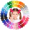 20 colors Bowknot Solid Girls Cheerleading Hair Bow Grosgrain Ribbon Cheer Bow Elastic Band Ponytail Hairs Holder For Girl Women 2903112