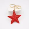 Creative PU Leather Star Keychain For Women Five-pointed Key Chain Charm Bag Pendant Keyring Party Girl Gift llaveros para mujer