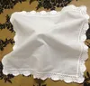 Nivelty Women 12PCS/Lot 12x12White Cotton Wedding Handkerchiefs Embroidered Lace Hankies For Special Occasions