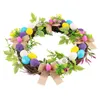 Decorative Flowers & Wreaths 30cm Easter Wreath Spring Flower Garland With Colored Eggs Artificial Leaves For Front Door Wall Decoration Hom