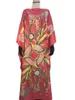 Caftan en soie imprimé bohème, robes Maxi, mode traditionnelle, femmes musulmanes, Boubou, vêtements ethniques africains, 154b
