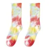 2021 Bomull Skate Socks Tie Dye Män Kvinnor Sock Big Kids Hiphop Sport Mid Tube Socks Färgglada skor 10 Designs