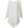 Casual Dresses Beach Dress 2022 Summer Tunic Sexy Lace Splice White Women Plus Size Beachwear Bohemian Swim Suit Cover Up